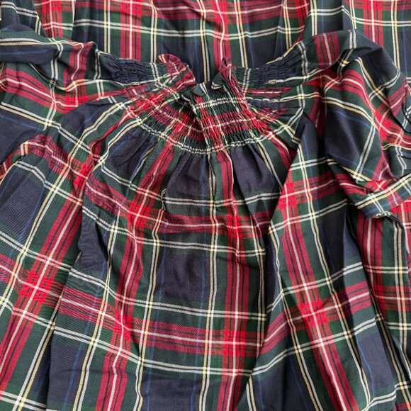 NWOT Hill House Home Caroline Nap Dress Navy Red Tartan M - Picture 4 of 6